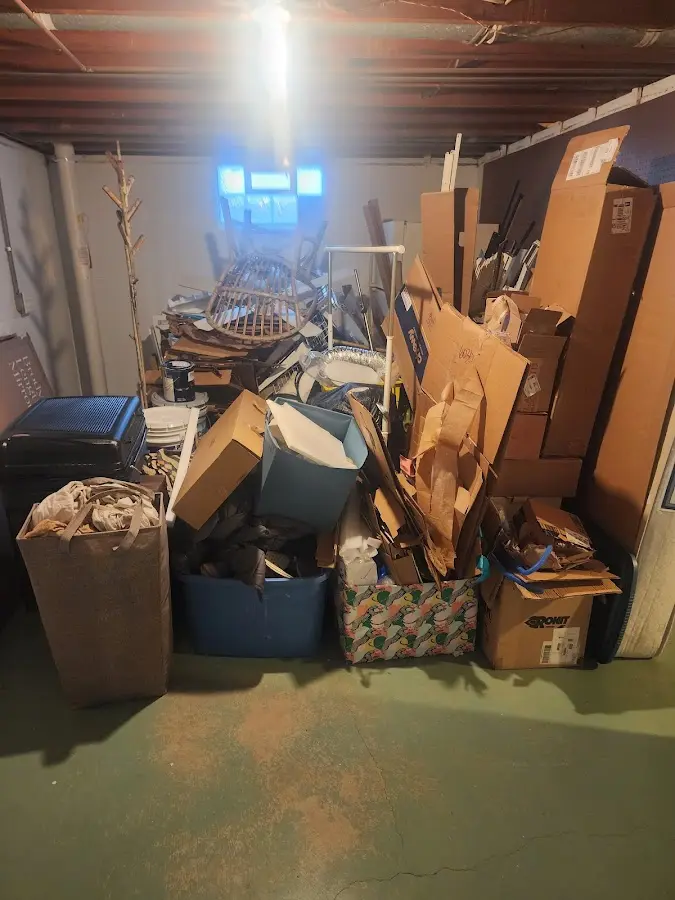 Roll-off dumpster container at job site for Roll Off Dumpster Rental in Lincolnia